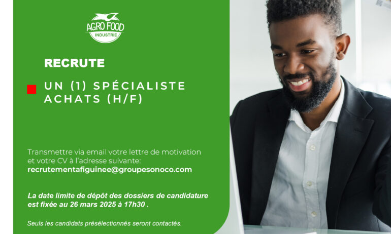 UN (1) SPÉCIALISTE ACHATS (H/F)