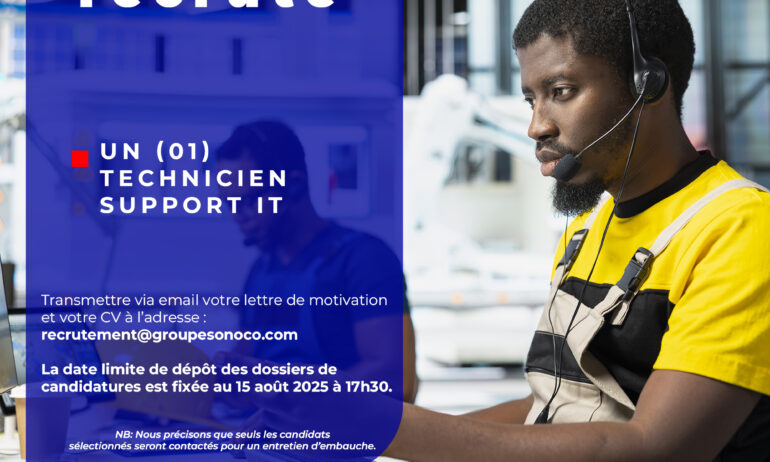 UN (01) TECHNICIEN SUPPORT IT