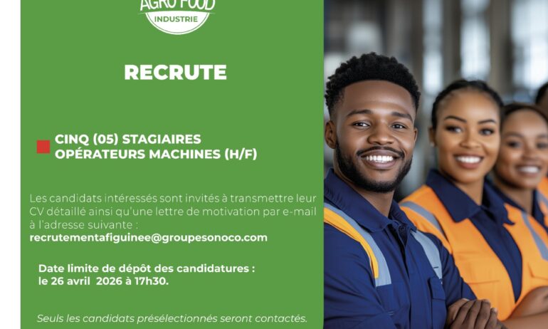 Cinq (05) stagiaires opérateurs machines (H/F)