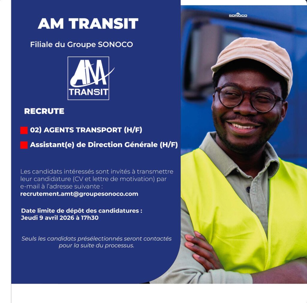 ASSISTANT(E) DE DIRECTION GÉNÉRALE (H/F);  (02) Agents Transport (H/F)
