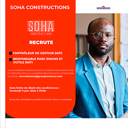 Contrôleur de gestion (H/F); Responsable Parc Engins et Outils (H/F)